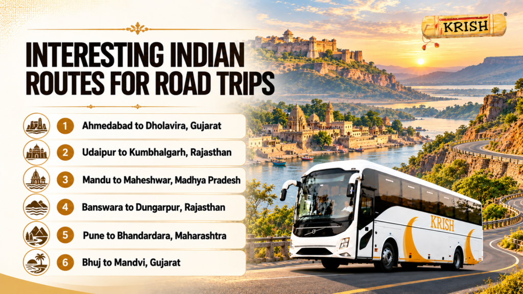 Six interesting Indian road trip routes across Gujarat, Rajasthan, Madhya Pradesh and Maharashtra with Krish Travels